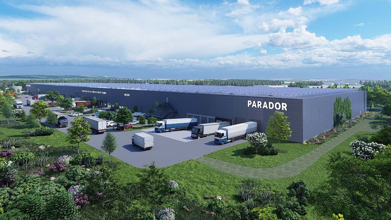 Visualisierung: Das neue Logistikzentrum von Parador in Coesfeld. Foto: Parador