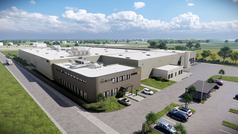 Visualisierung des Neubaus in Olfen, in dem Kordel Antriebstechnik seit Anfang 2024 unter anderem Getriebegehäuse produziert. Quelle: Kordel