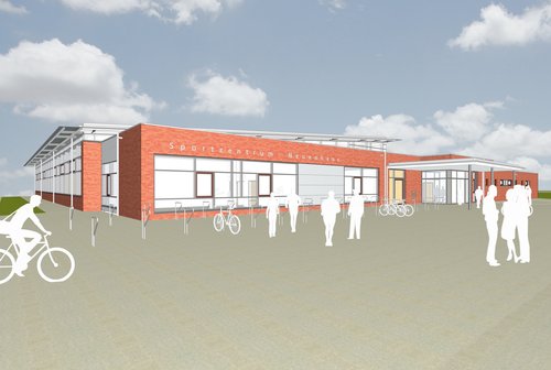 Planungsbild der neuen Sporthalle in Neuenhaus