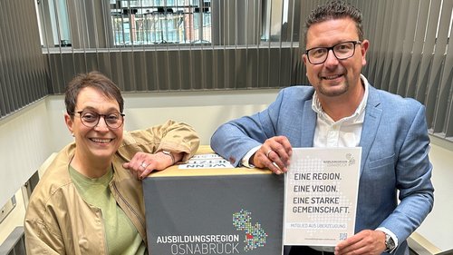 Wollen den Verein „Ausbildungsregion Osnabrück“ weiter stärken: Geschäftsführerin Susanne Steininger und Vorsitzender und zugleich MaßArbeit-Vorstand Lars Hellmers. Foto: Sandra Joachim-Meyer / MaßArbeit