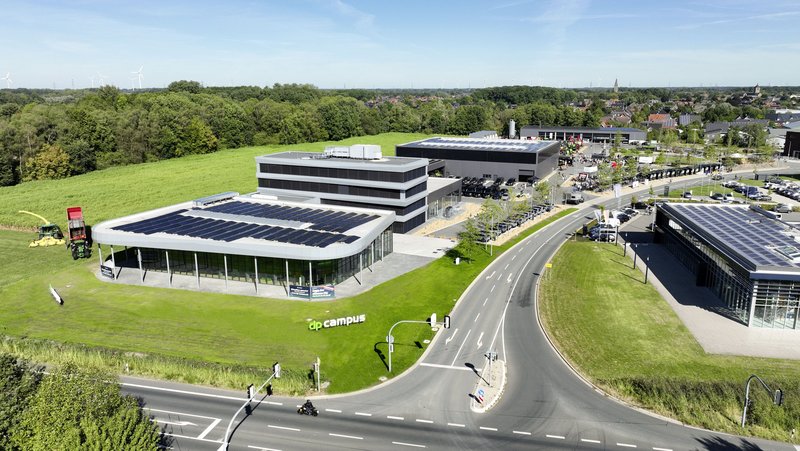 Blick auf den neuen dp Campus in Gescher. Foto: dp Energietechnik