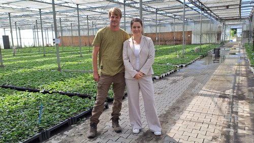 Kraege-Geschäftsführer Markus Staden und Bürgermeisterin Katja Behrendt im Austausch. Foto: Stadt Telgte, Bäumer 