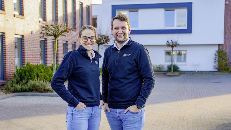 Die neue Generation in der Geschäftsführung bei Purplan: Hanna Sandmann und Lennard Kauke. Foto: Purplan