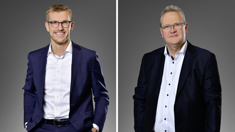 Der Vorstand der Volksbank Gronau-Ahaus: Frank Overkamp (Vorstandsvorsitzender) und Georg Kremerskothen. Fotos: Volksbank Gronau-Ahaus