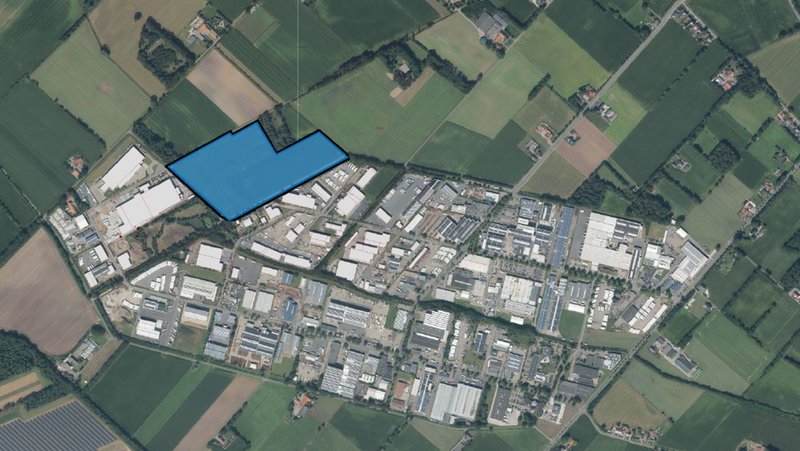 Das Industriegebiet Gaxel soll im Nordwesten weiter wachsen (blau gekennzeichnete Fläche). Foto: Stadt Vreden
