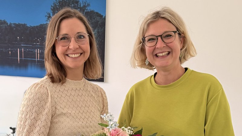 Dr. Cathrin Dierkes und Dr. Kathleen Spring, beide Geschäftsführerinnen des Netzwerks Gesundheitswirtschaft Münsterland e.V.. Foto: Netzwerks Gesundheitswirtschaft Münsterland e.V.