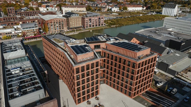 Im neuen X-Dock bei Fiege am Münsteraner Hafen findet am 14. November 2025 der „Karrieretag Familienunternehmen“ statt. Foto: Fiege