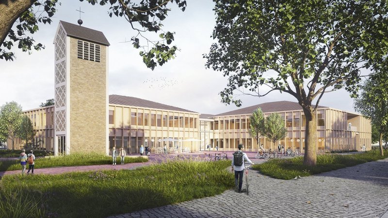 So könnte der Neubau der Grundschule Wissingen aussehen. Geplant ist er in einem der drei Siedlungsschwerpunkte der Gemeinde Bissendorf. Grafik: pbr Planungsbüro Rohling AG